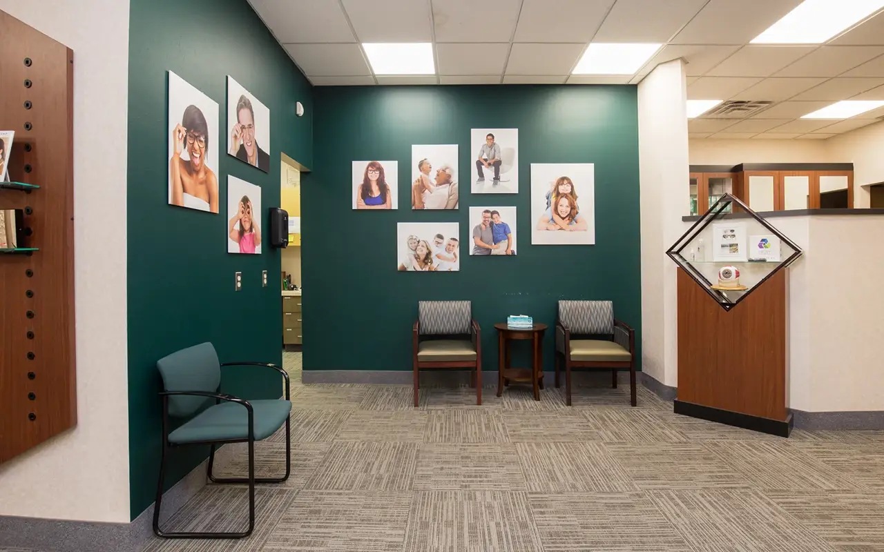 Waiting area inside Suburban Eye Care