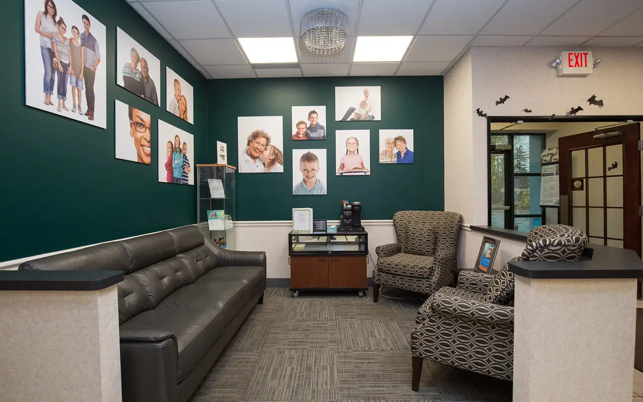 Waiting area inside Suburban Eye Care