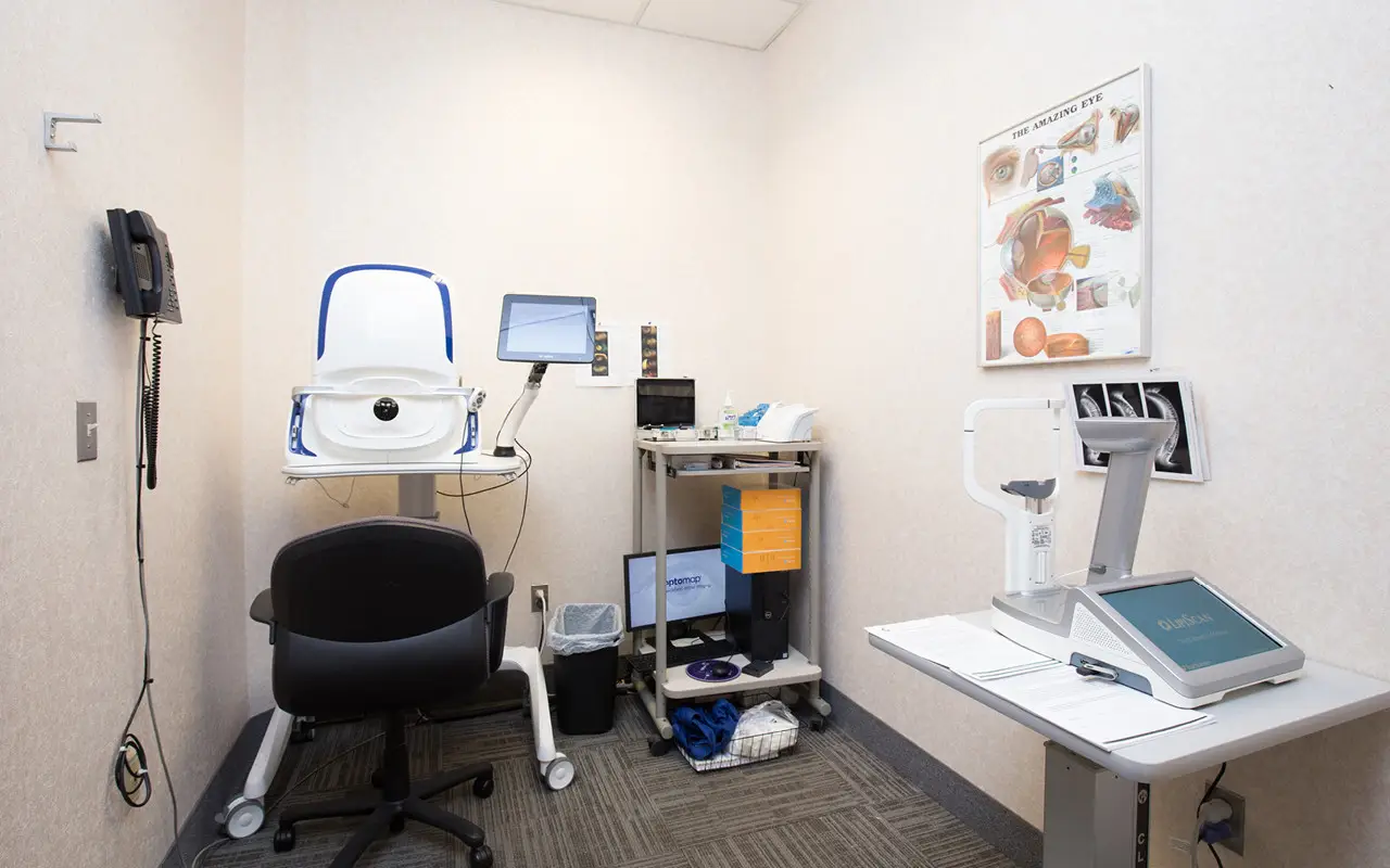 Digital retinal scan room inside Suburban Eye Care