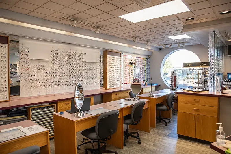 Eyewear display at Chippewa Eye Centre