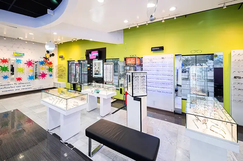 Eyewear interior at Eye Center of Houston. 10101 Bissonnet Street
