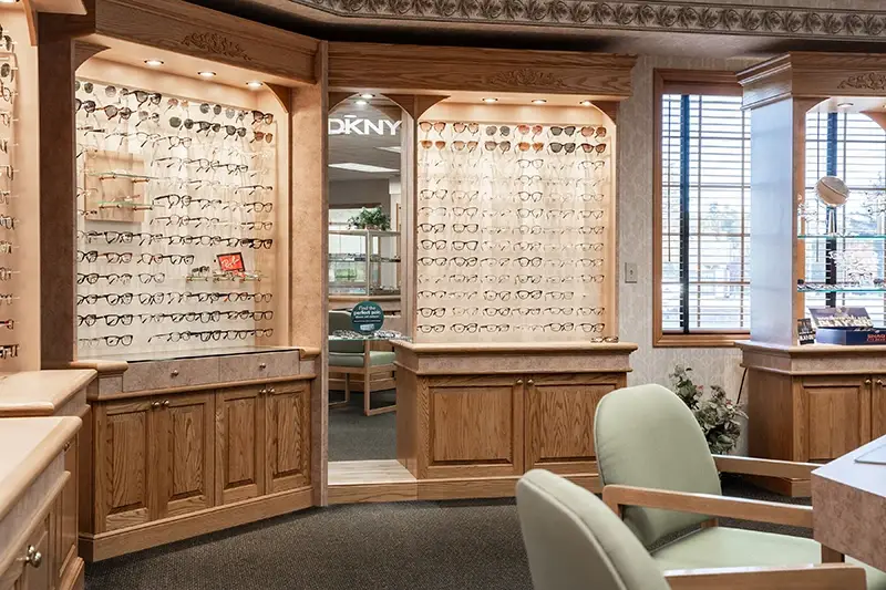 Eyewear display at Advanced Eyecare & Contact Lens Center - Chesaning