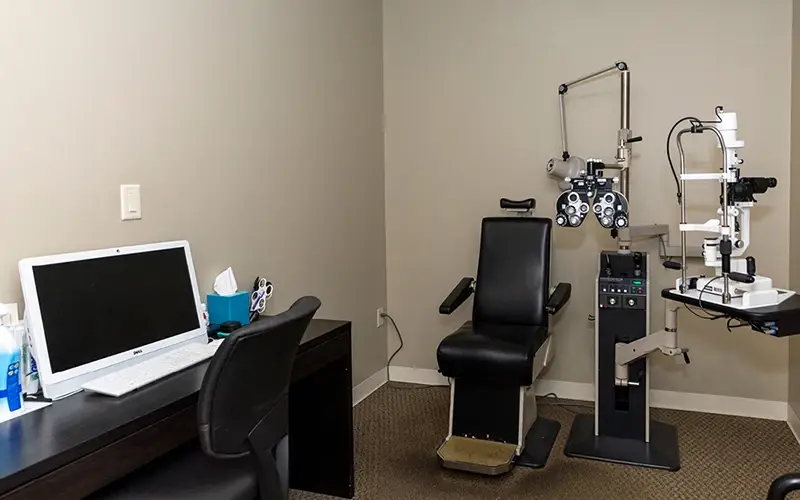 Exam room inside Comprehensive EyeCare in Springfield