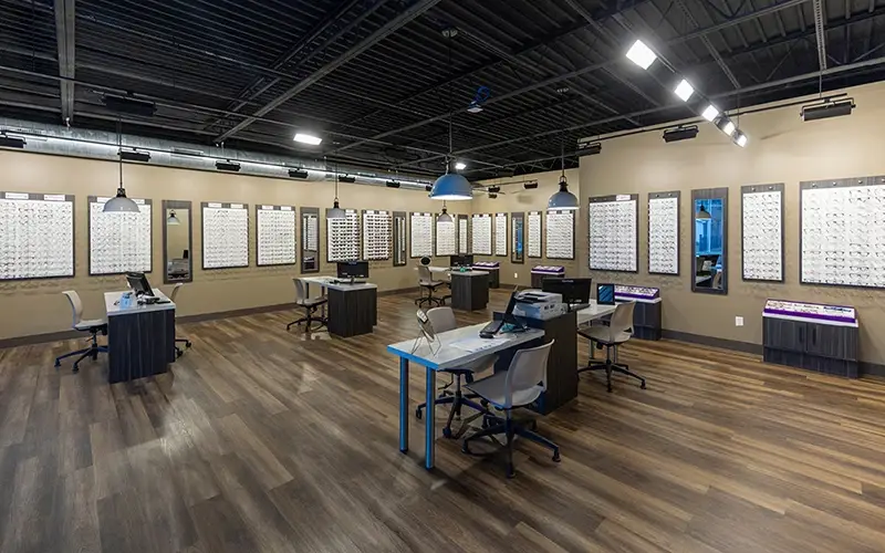 Showroom inside Comprehensive EyeCare in Springfield