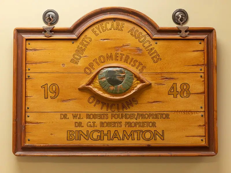 Wall plaque inside Roberts Eyecare