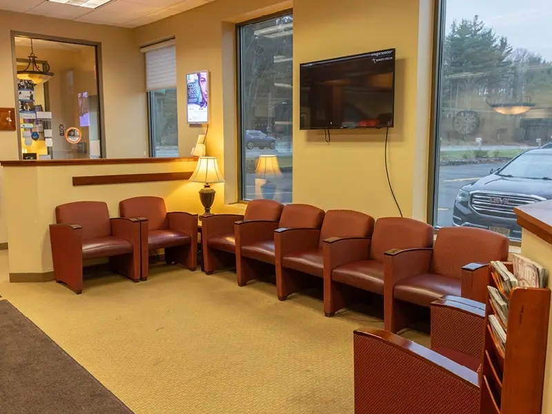 Waiting area inside Roberts Eyecare