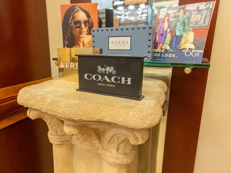 Coach eyewear inside Roberts Eyecare
