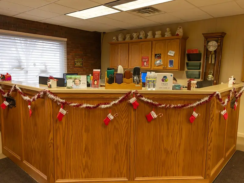 Welcome desk inside Roberts Eyecare