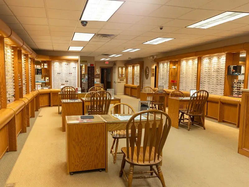 Dispensing tables inside Roberts Eyecare
