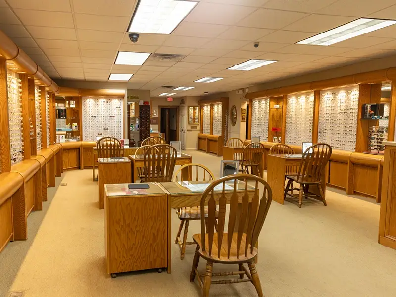 Dispensing tables inside Roberts Eyecare