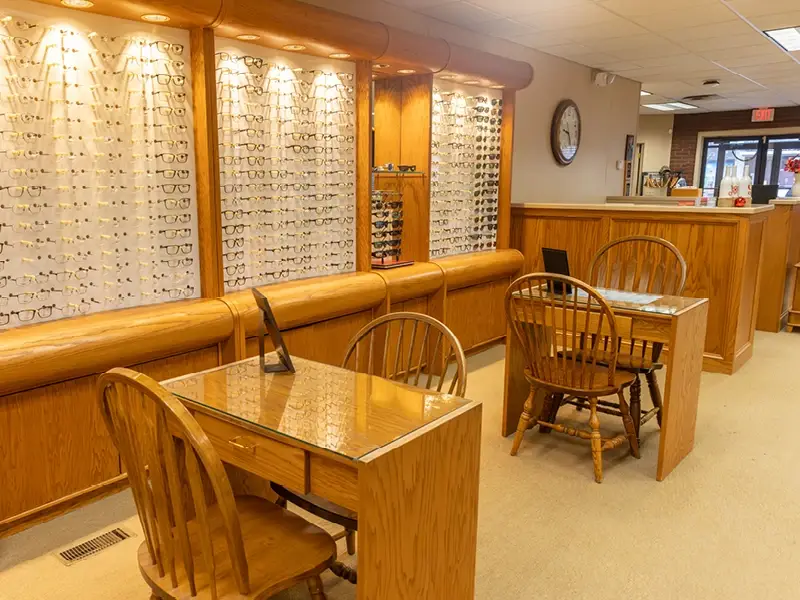 Dispensing tables at Roberts Eyecare