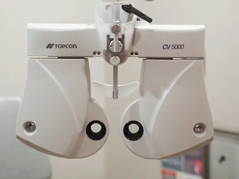Phoropter inside Jacobson Advanced Eye Care