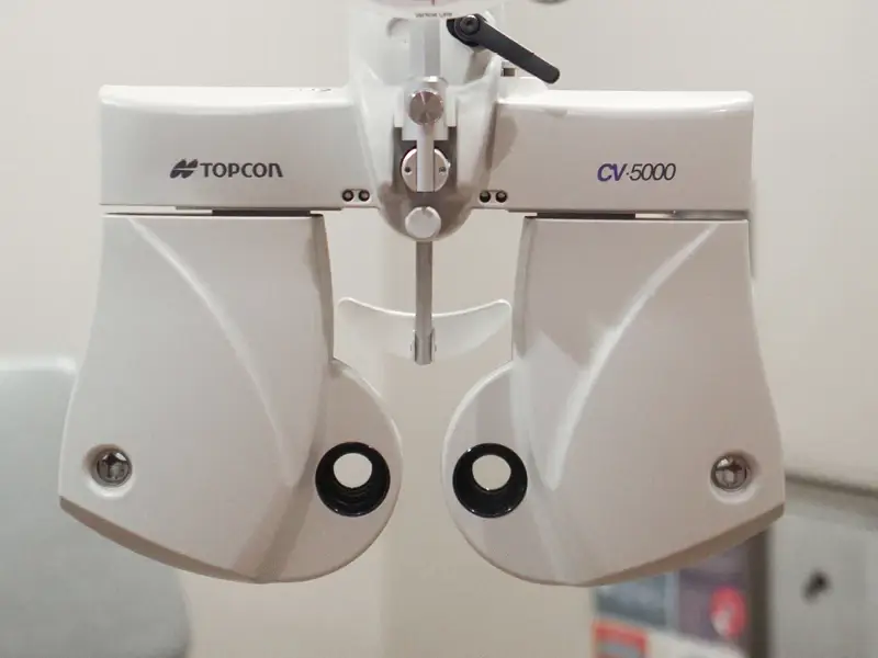 Phoropter inside Jacobson Advanced Eye Care
