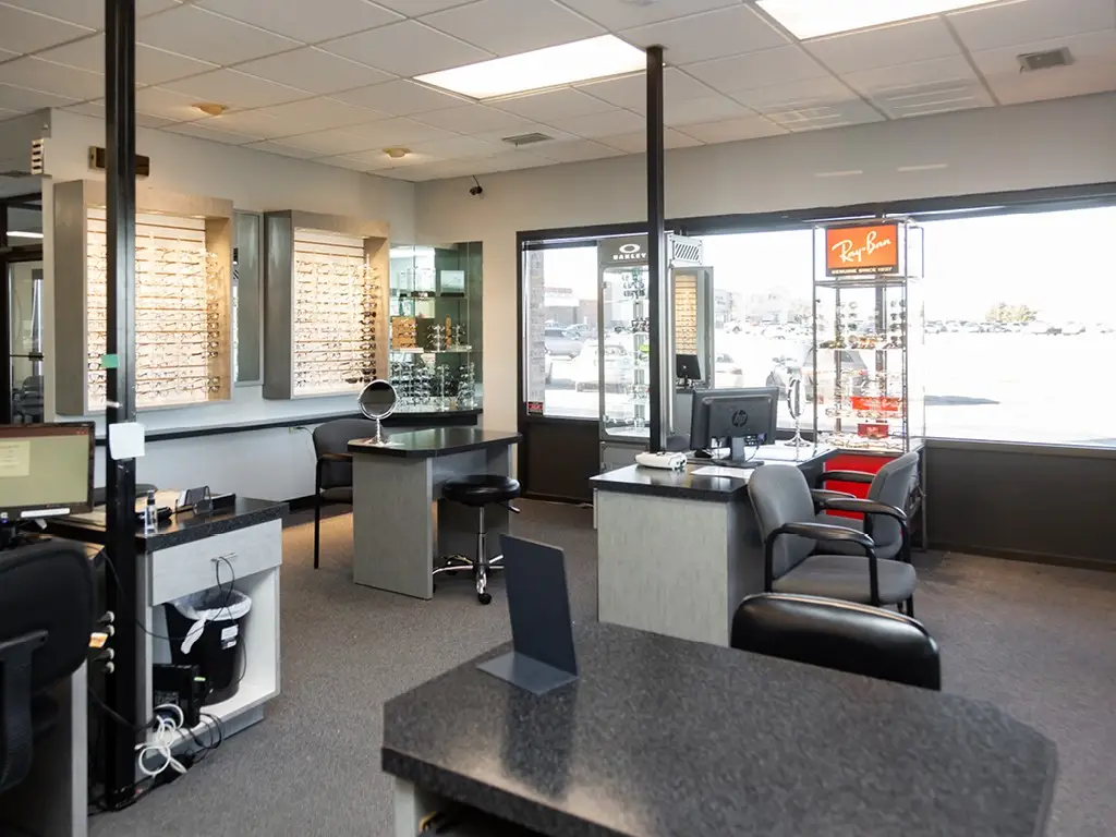 Showroom inside Malbar Vision in La Vista, Nebraska