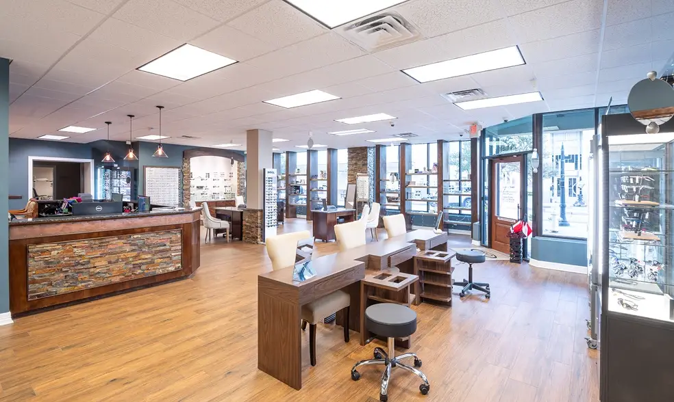 Showroom inside Memorial Eye Center on Texas Ave.