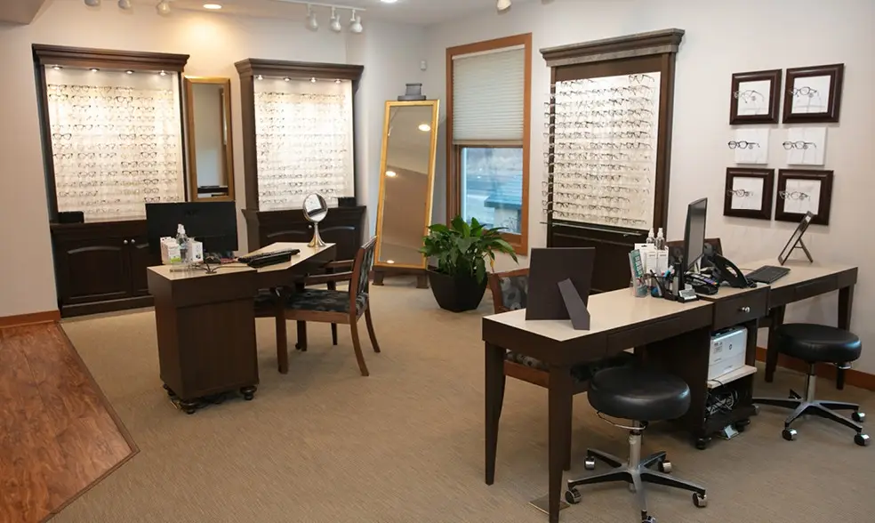Dispensing area inside Birch Lake Eye Clinic
