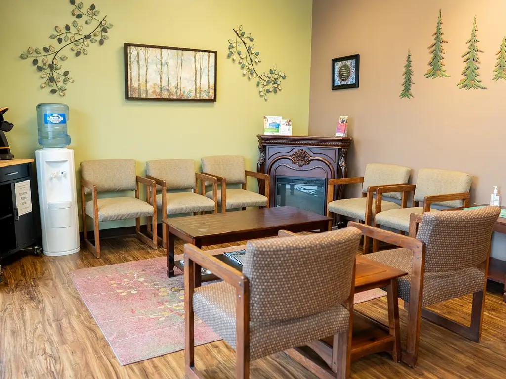 Waiting room inside Hawks Prairie Vision Clinic