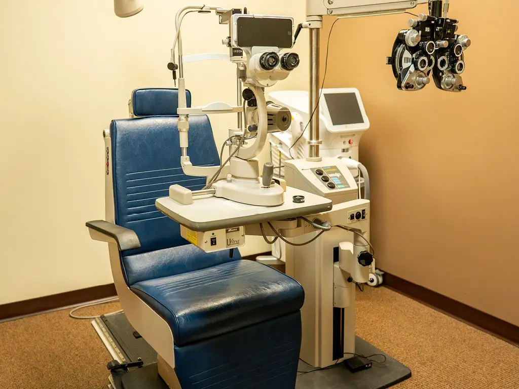 Exam room inside Hawks Prairie Vision Clinic