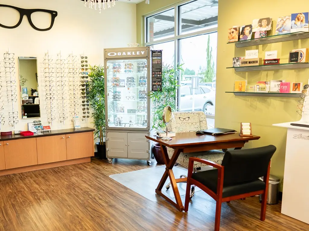 Dispensing table inside Hawks Prairie Vision Clinic