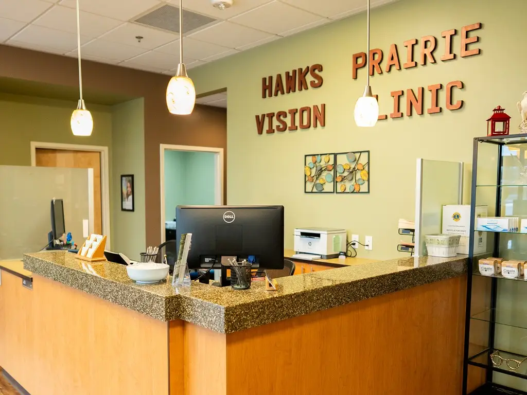 Welcome desk at Hawks Prairie Vision Clinic