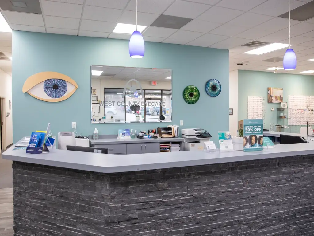 Welcome desk at West County Eyecare