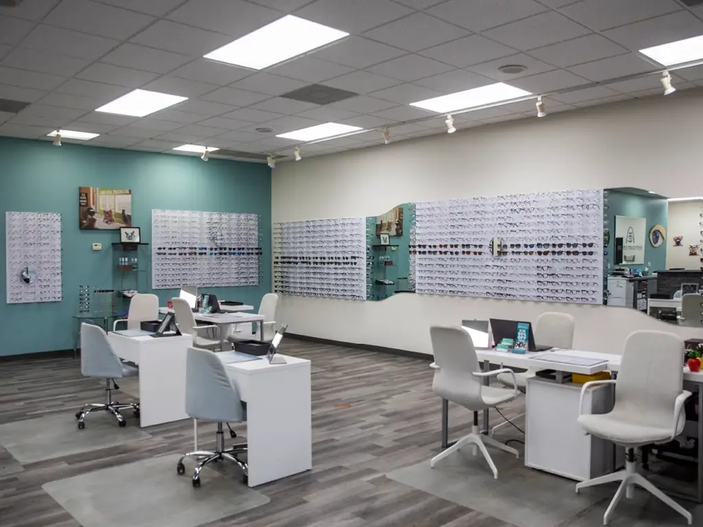 Frame walls inside West County Eyecare