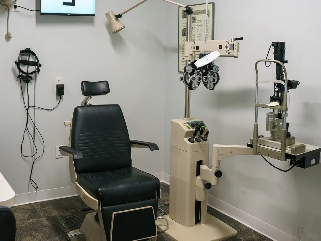 Exam room inside Premier Eyecare