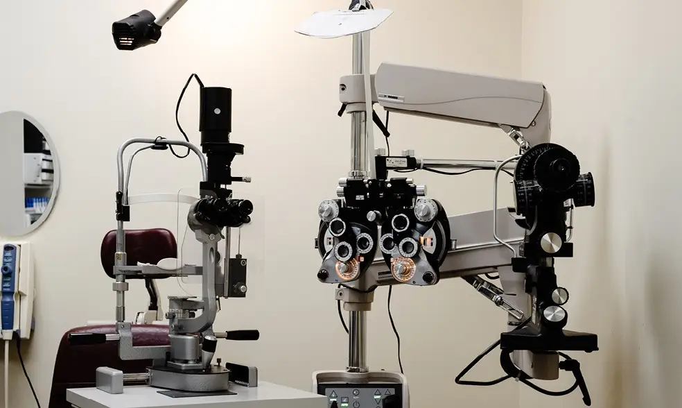 Eye exam room inside The Eyeglass Store