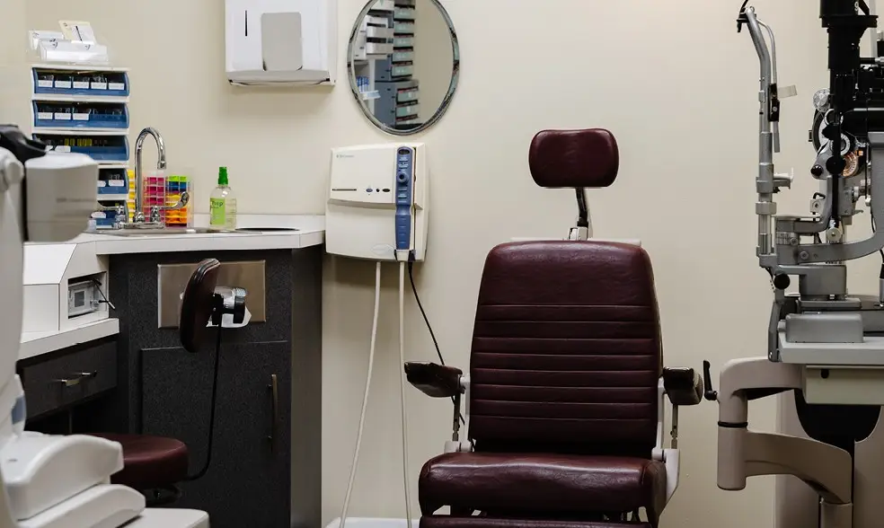 Exam room inside The Eyeglass Store