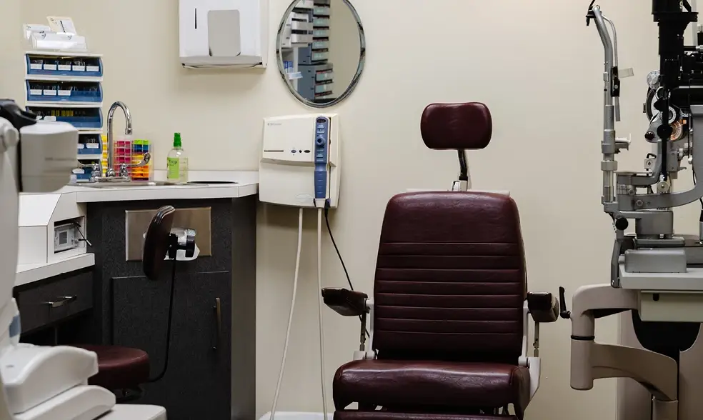 Exam room inside The Eyeglass Store