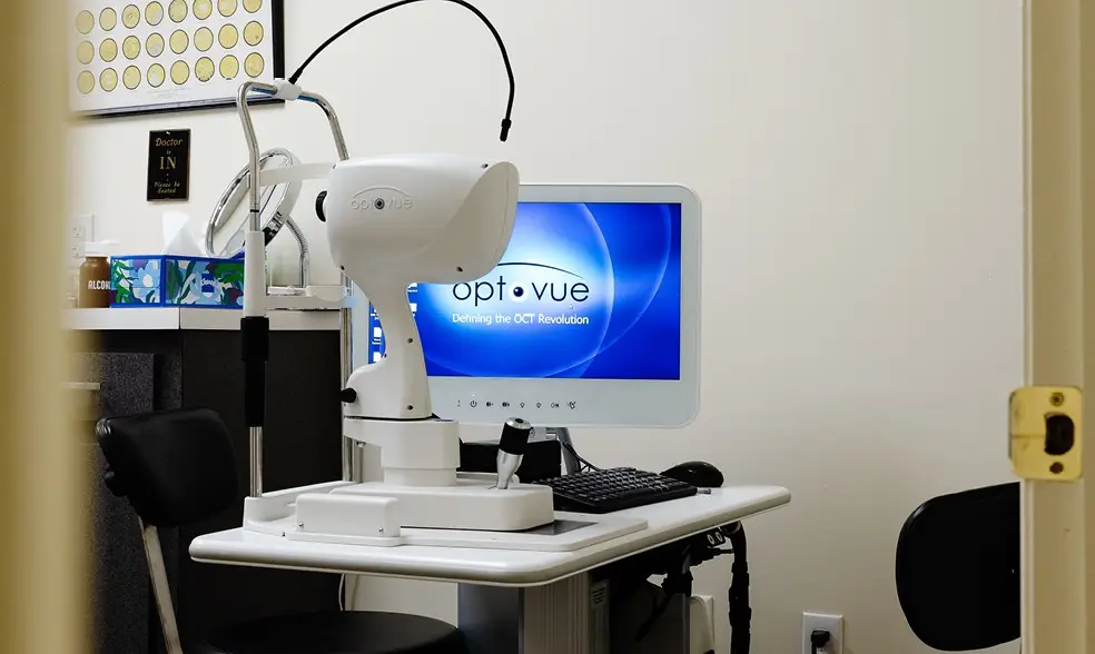 Pre-exam area inside The Eyeglass Store