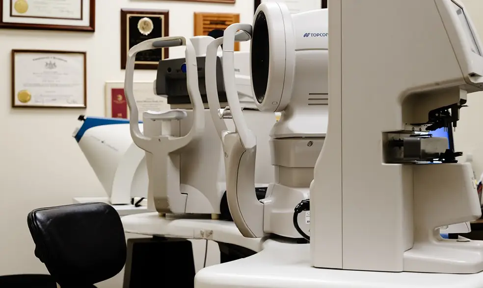 Pre-exam room inside The Eyeglass Store