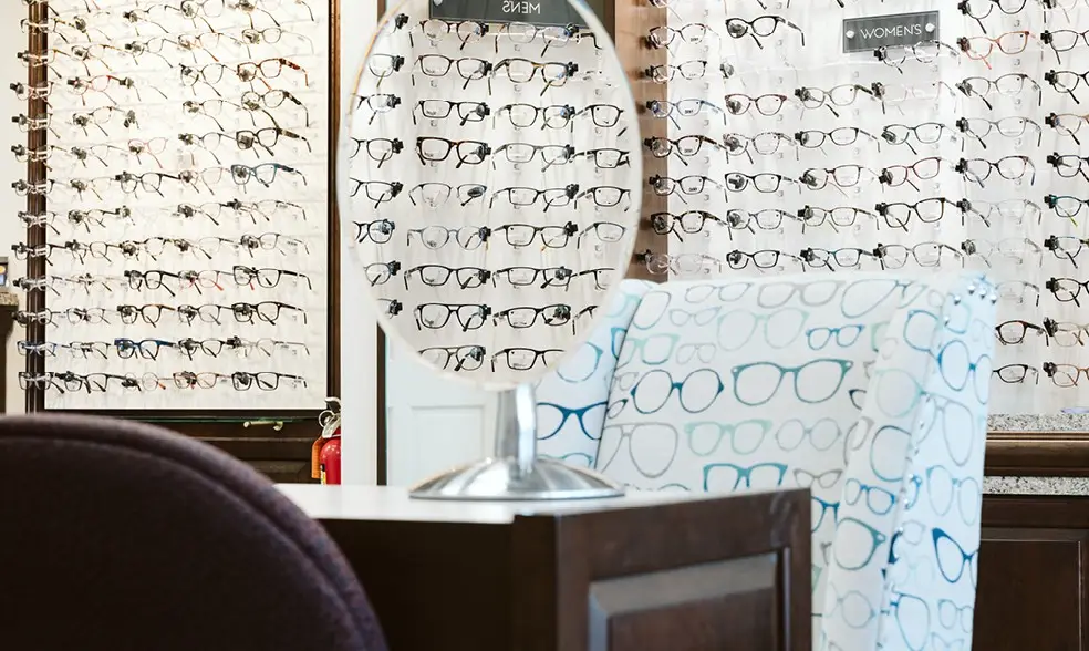 Frame display inside The Eyeglass Store