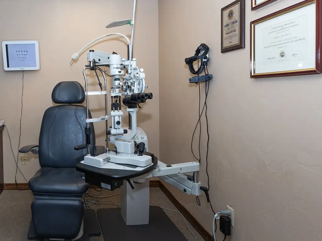 Exam room inside Family EyeCare in Osage Beach