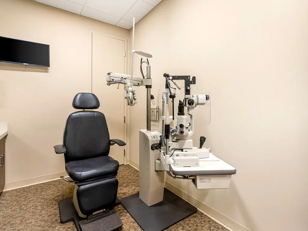 Exam room inside Montgomery Village Eye Center