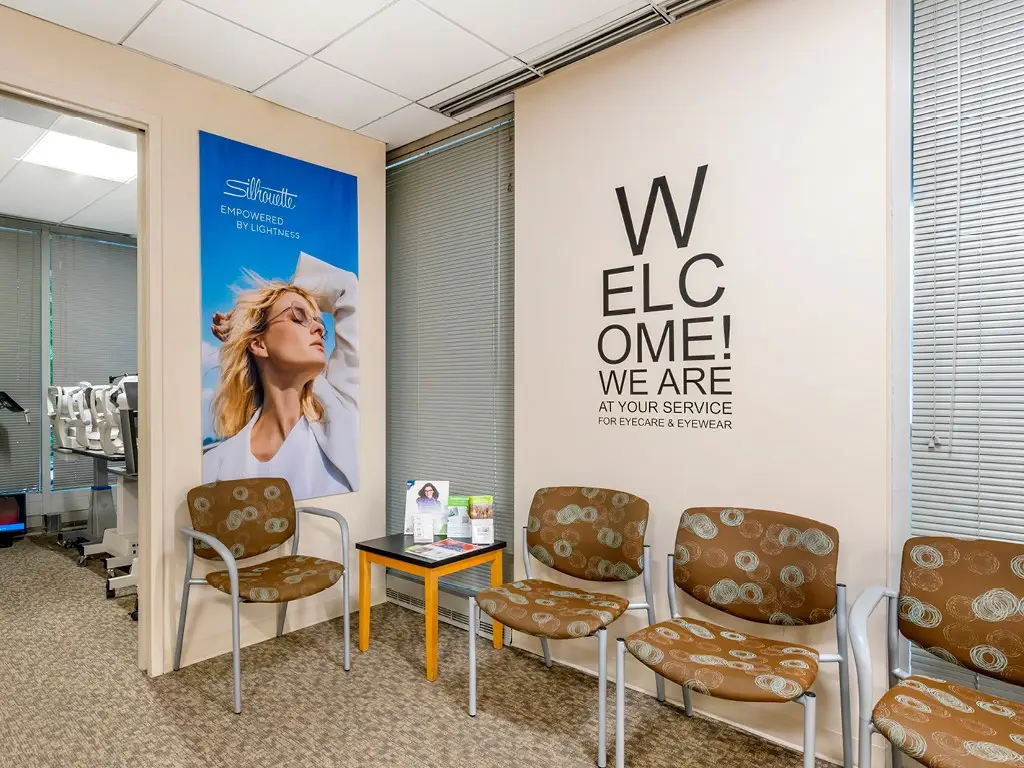 Waiting area inside Montgomery Village Eye Center