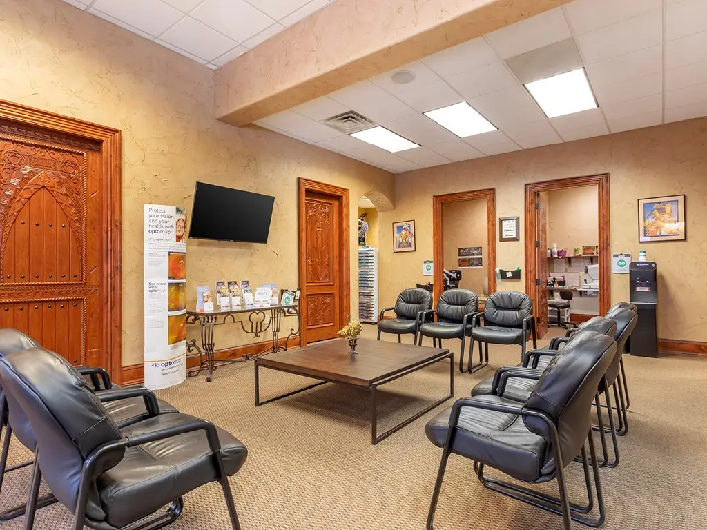 Waiting room inside ABBA EyeCare on Fountain Mesa