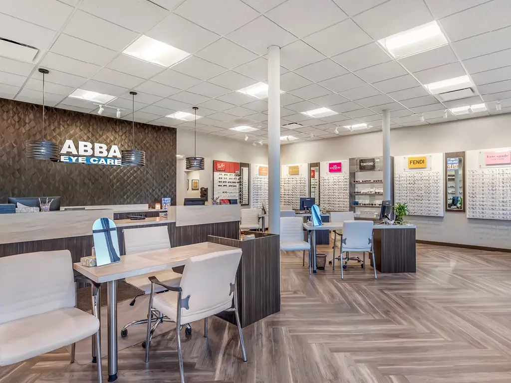 Welcome desk inside ABBA EyeCare on Academy Boulevard