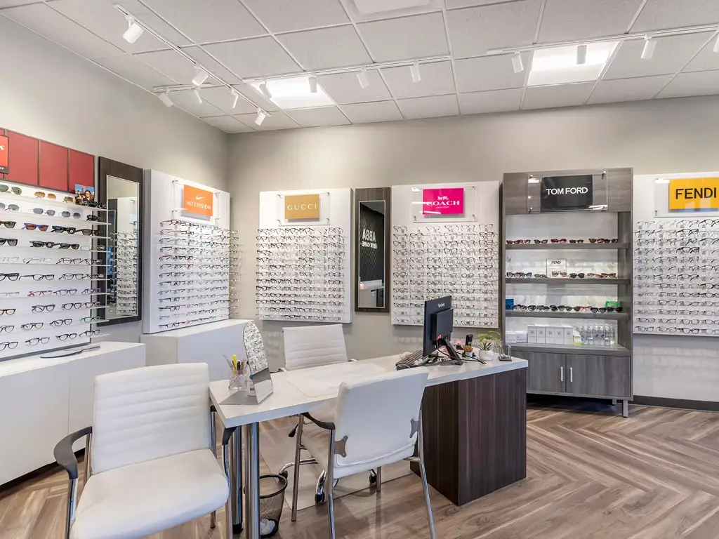 Showroom inside ABBA EyeCare on Academy Boulevard