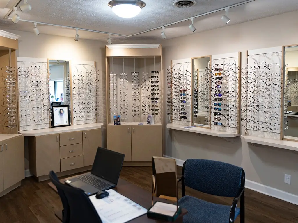 Frame displays inside Comprehensive Eye Care in Beavercreek