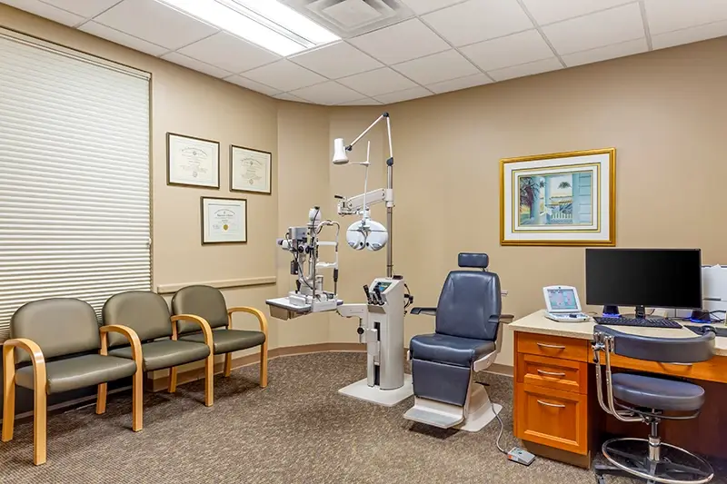 Eyewear display at Family Eye Care Services.