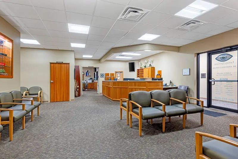 waiting room at Family Eye Care Services.