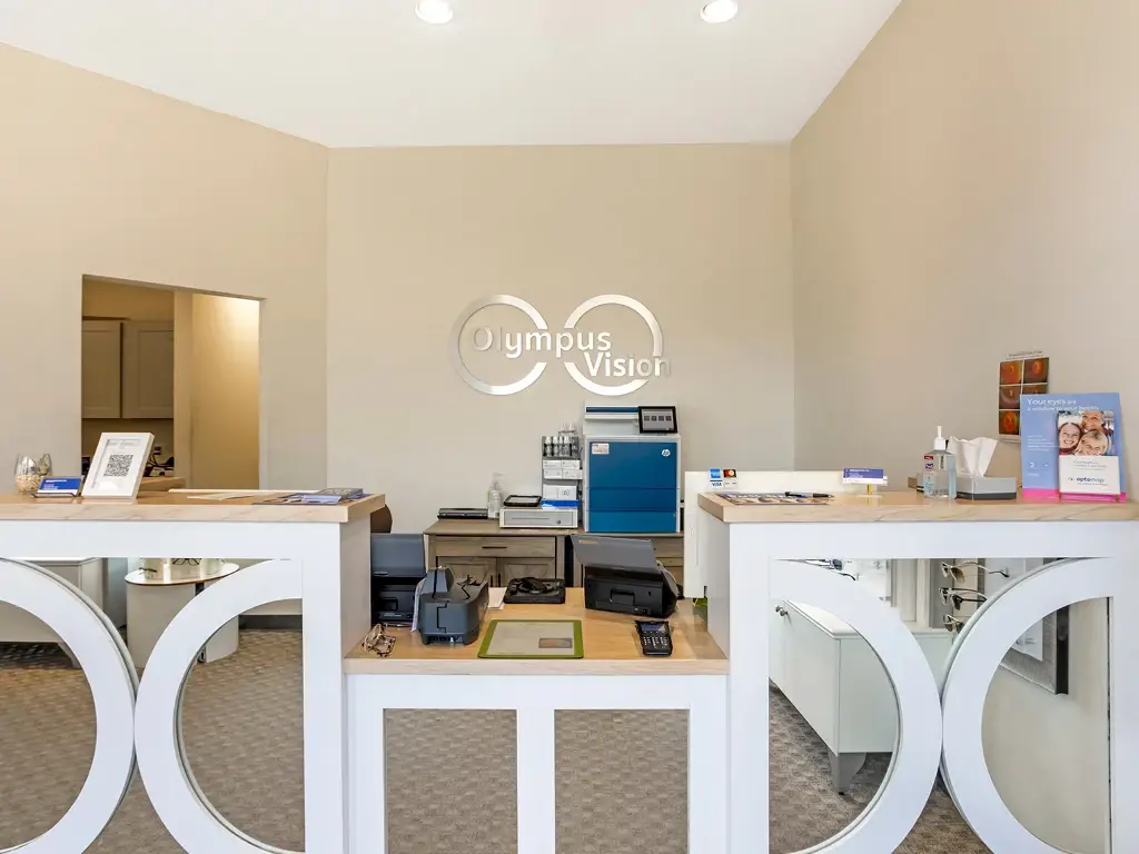 Welcome desk inside Olympus Vision
