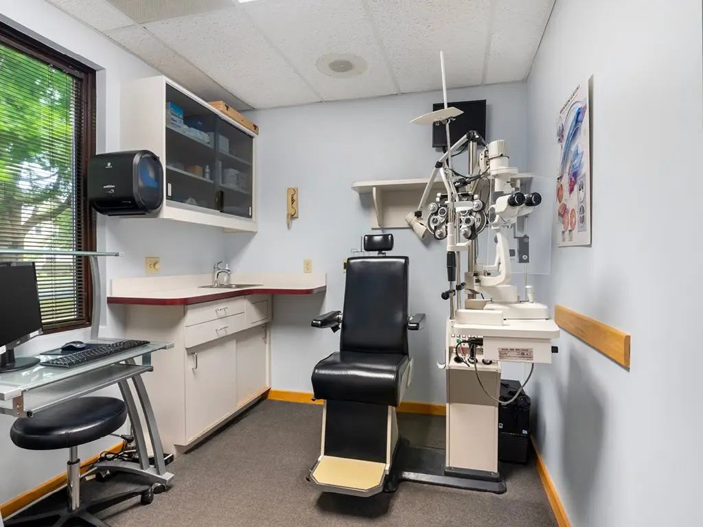 Exam room inside Family Eye Care Center