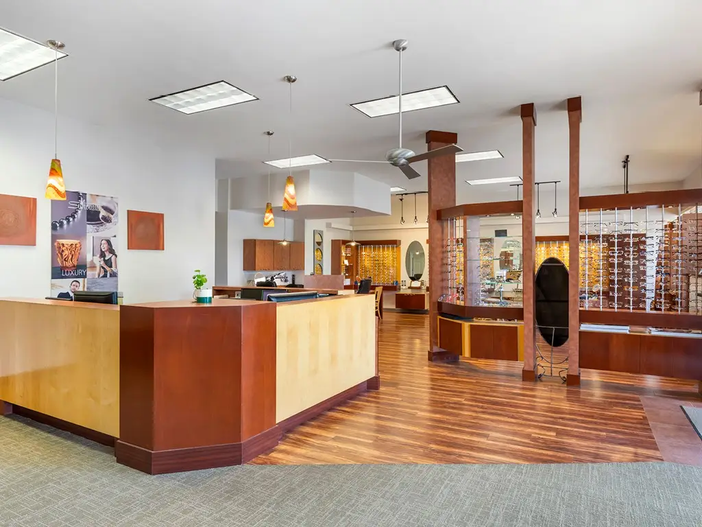 Welcome desk inside North Garland Vision