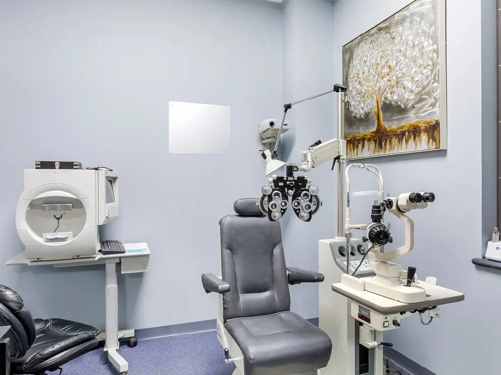Exam room inside Family EyeCare Center