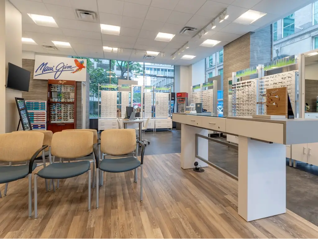 Waiting area and Maui Jim display