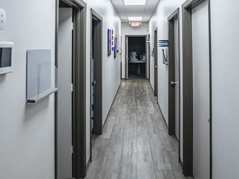 Exam rooms hall at Frazier Eye Center