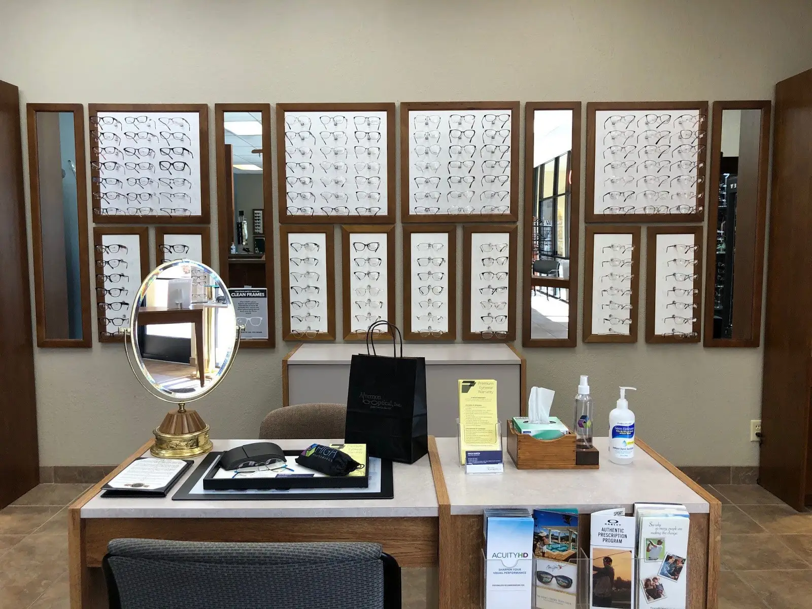 Optical dispensary display at Green Valley Alvernon Optical.