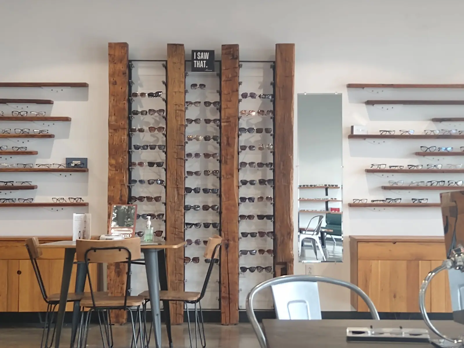 Eyeglasses wall display at Potranco Omni Vision.
